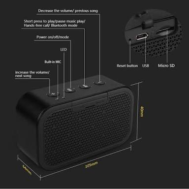 MiFa M1 Bluetooth Speaker Wireless Stereo CUBE With Mic