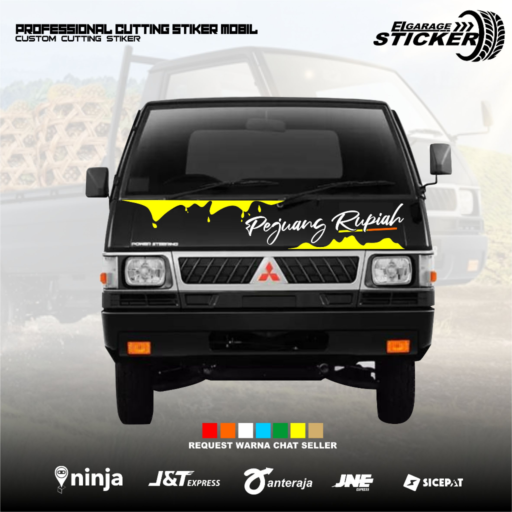 Stiker kabin pick up l300 pejuang rupiah cutting stiker kabin depan pick up l300