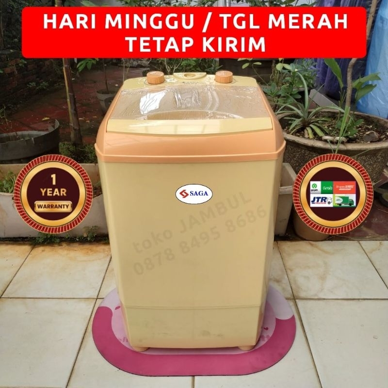 Mesin cuci mini portable dan pengering 1 tabung 4,5 kg SAGA