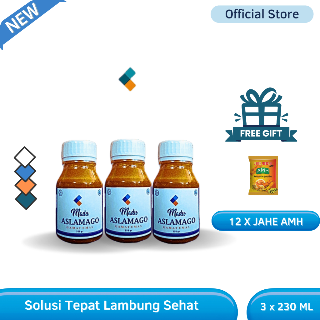 Madu Aslamago 230 ml x 3 pcs OBAT ASLAMB OBAT SAKIT PERUT OBAT PERUT KEMBUNG OBAT PERUT PANAS OBAT S