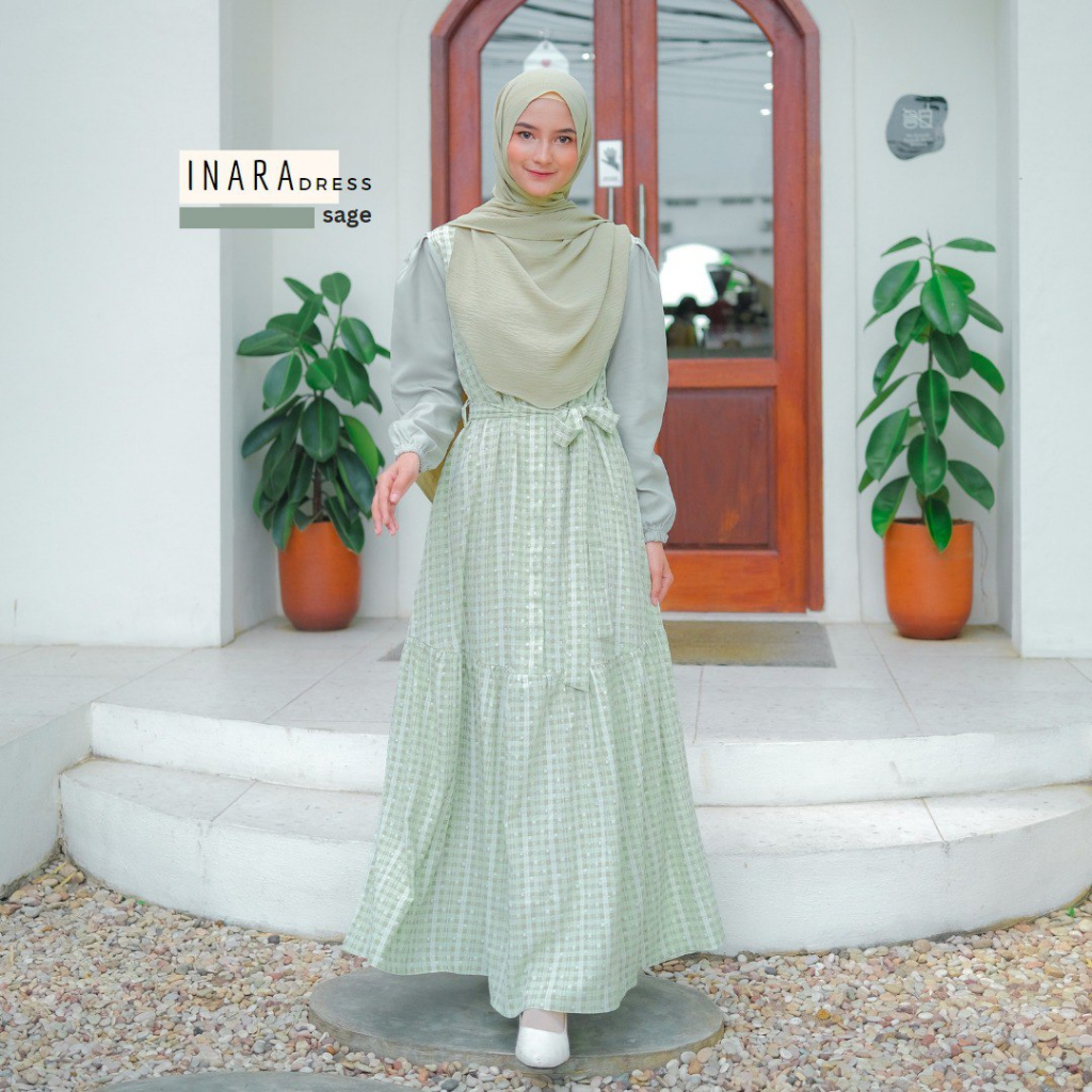 Riskirich Inara Gamis Syari Cantik Kekinian Bahan Ironless Anti Kusut