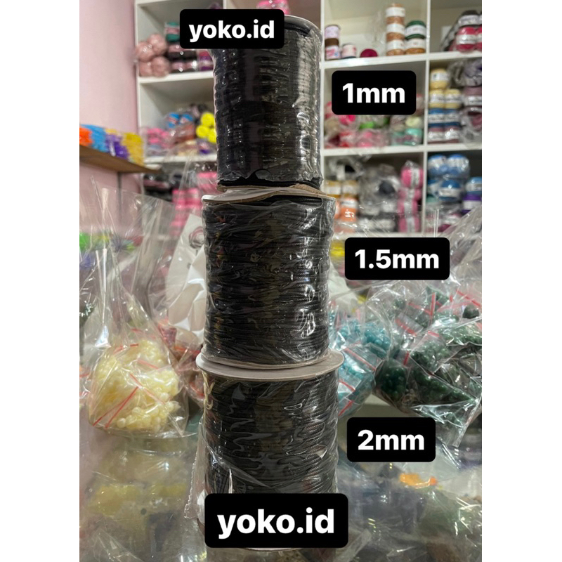 Tali Kulit Korea Hitam Per Roll 1mm 1,5mm 2mm