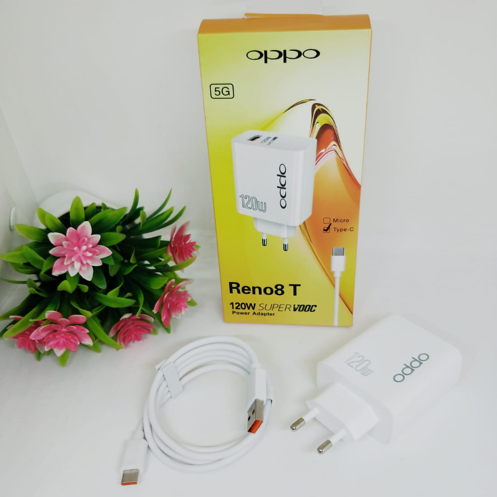 CHARGER OPPO RENO 8T 5G 120W SUPPORT FAST CHARGING &amp; VOOC ADAPTER + KABEL MICRO DAN TYPE-C