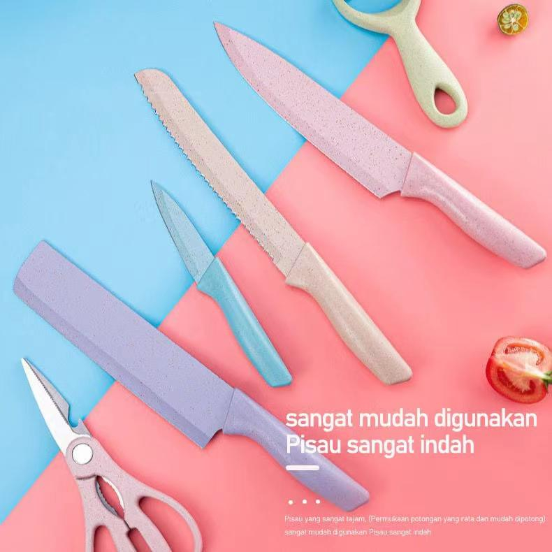 Toystory.Pisau Set Stainless Anti Lengket 1 Set Isi 6 pisau Knife