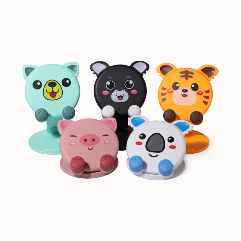 Holder Stand T3 Mobile Phone Karakter Motif Animal Lucu Dudukan HP Universal Folding Dekstop Portable Terlaris Smoll