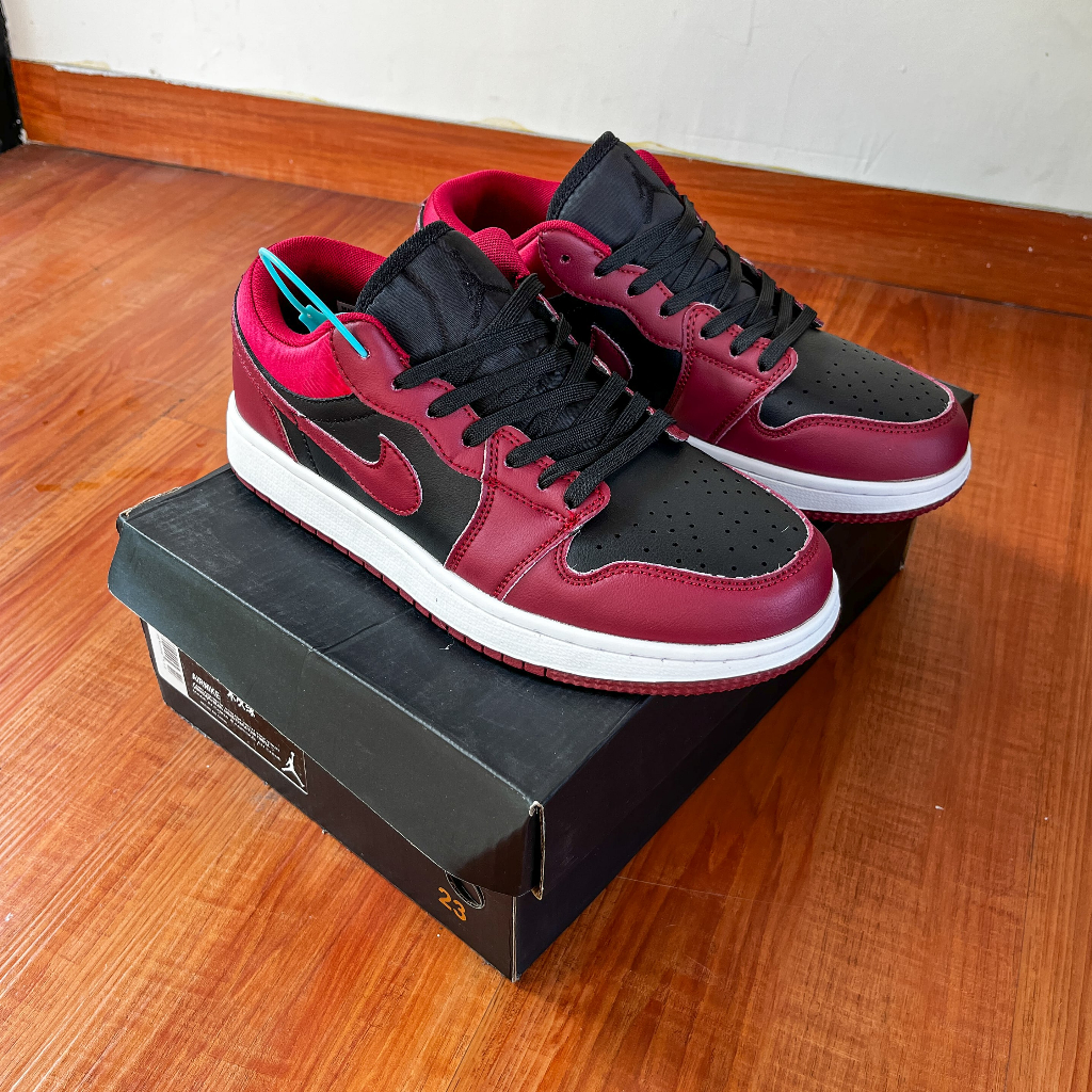 AIR JR L0W MAROON BLACK SNEAKERS PRIA TERBARU