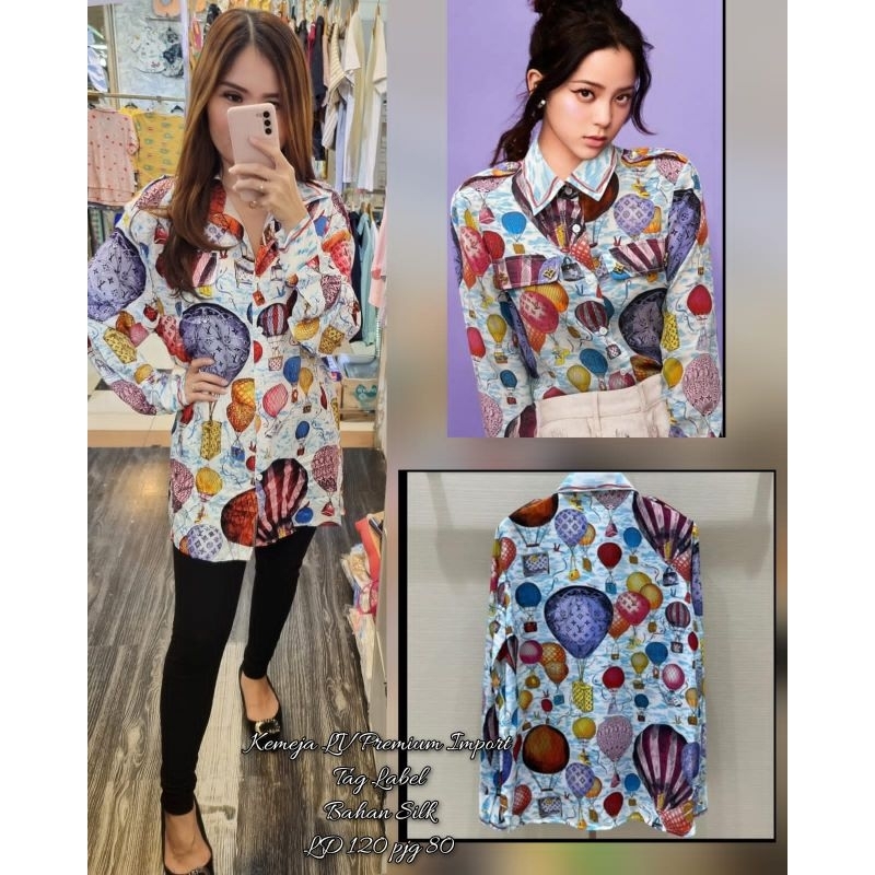 Kemeja Silk Cappadocia Premium import Wanita