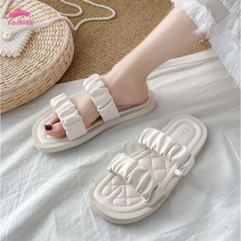 Sandal Wanita kekinian Flat New Kerut JR 01