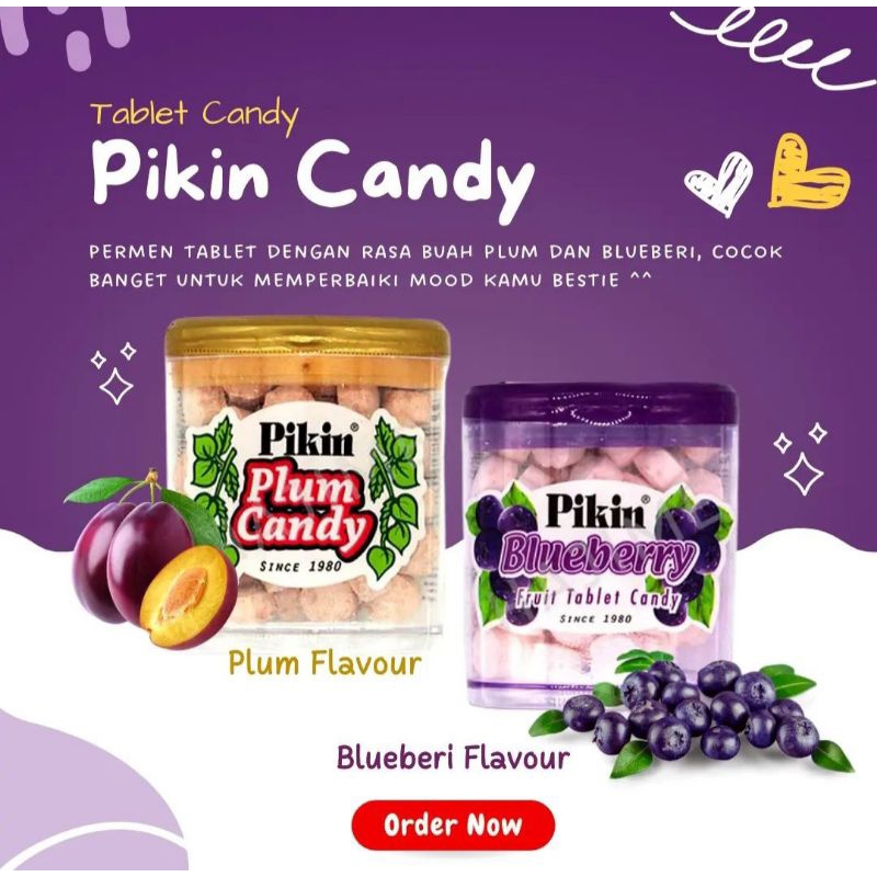 Pikin candy, Permen blueberry, Permen plum candy