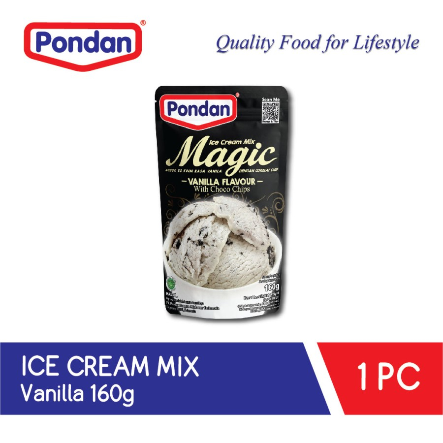 Pondan Ice Cream Magic rasa Stroberi/Durian/Vanilla/Cokelat/Neapolitan