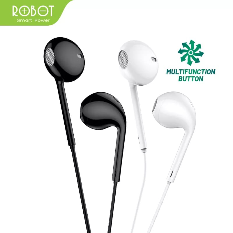 Headset Robot RE10 Wired Headset Wired Earphone Bass Smartphone Original