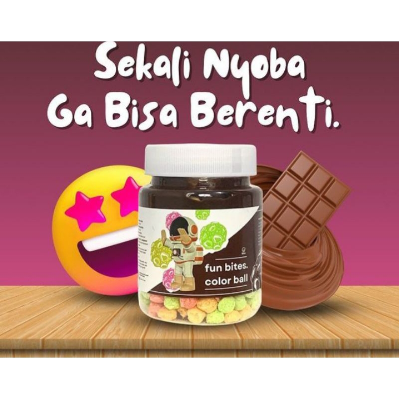 

FUN BITES CHOCO JAR COLOR BALL - cemilan viral - Nyam Nyam Crunchy- coklat lumer