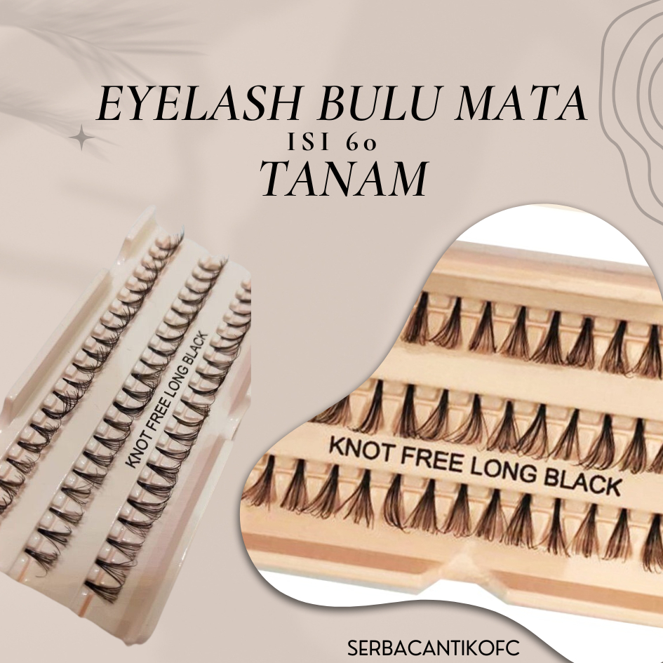 Bulu mata eyelash bulu mata tanam isi 60 helai-10 cabang
