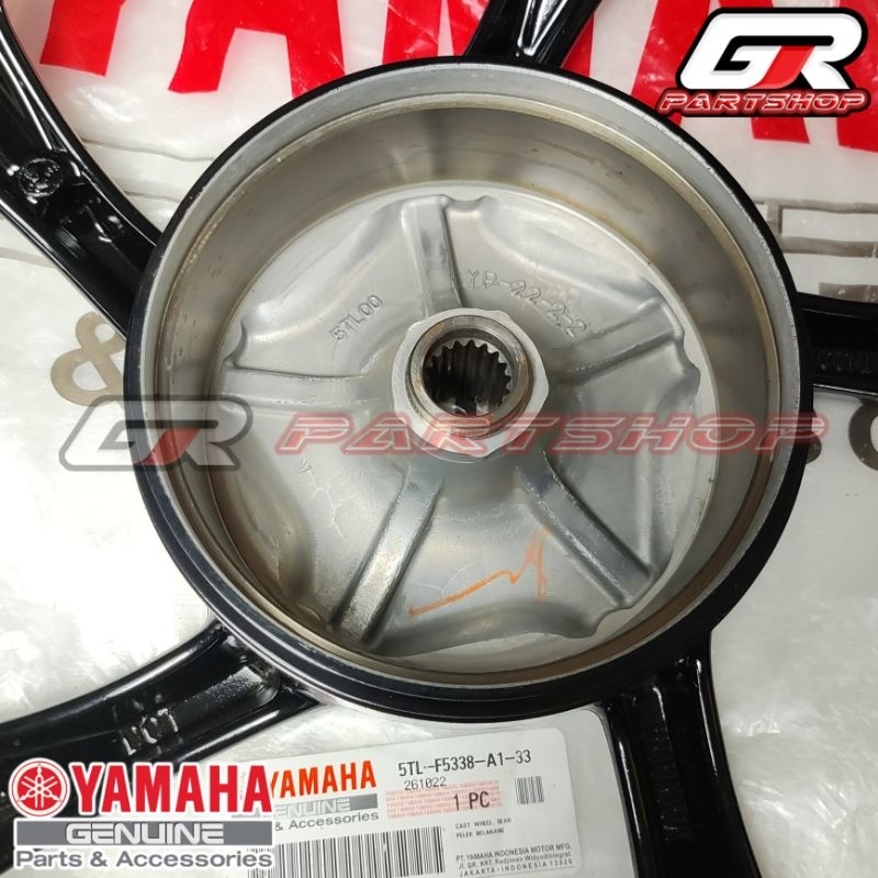 velg belakang hitam glossy mio sporty smile soul fino ori ygp original yamaha pelek palang 5