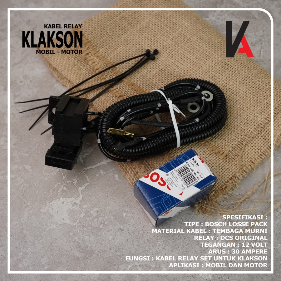 KABEL RELAY RELAI SET KLAKSON MOBIL MOTOR BOSCH / DCS LOOSE PACK 12V HIGH QUALITY UNIVERSAL