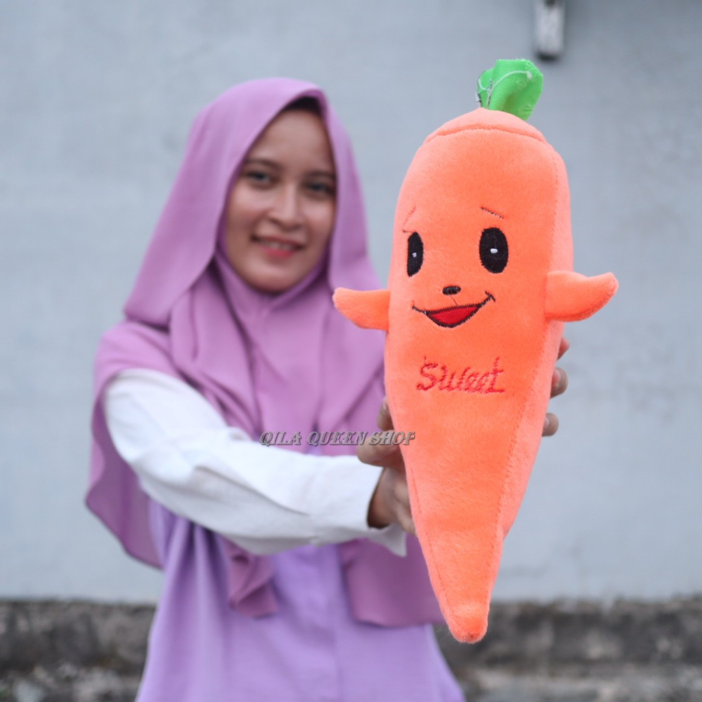 BONEKA WORTEL sayur murah, bukan BOBA, BUKAN TEDDY BEAR