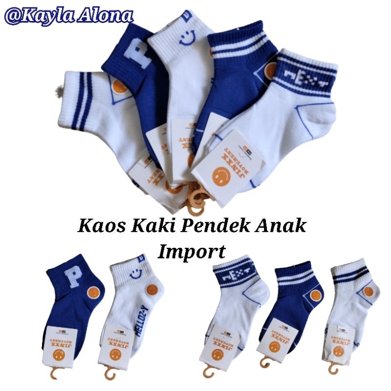 KAOS KAKI PENDEK ANAK IMPORT BIRU PUTIH