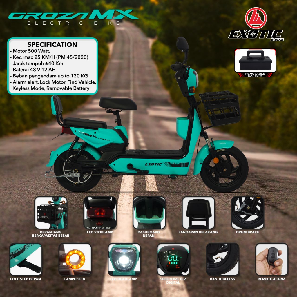 Sepeda Listrik Exotic Groza MX 48V500W Electric Bike