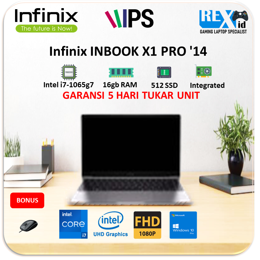 INFINIX INBOOK X1 PRO (i7 1065g7 16gb 512ssd W10 14.0inch FHD IPS 100SRGB FP)