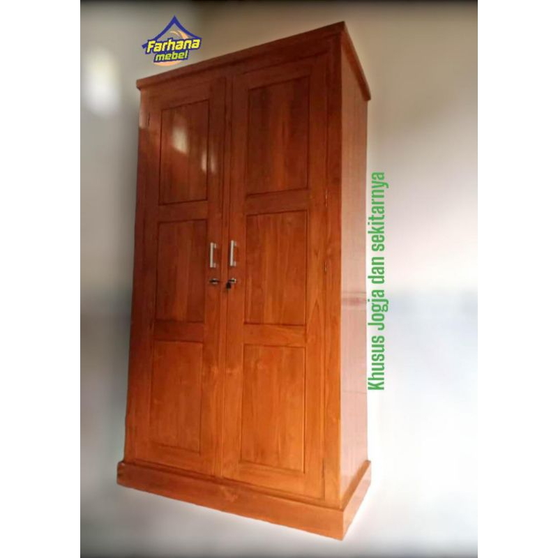 Lemari kayu jati/Lemari jati pintu 2 minimalis
