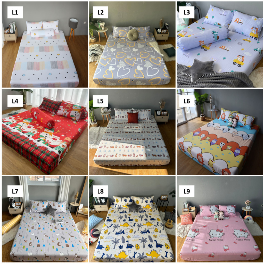 Sprei Katun ORIGINAL anti geser PREMIUM STAR ESRA - Motif Anak Karakter SPREI ANIMAL