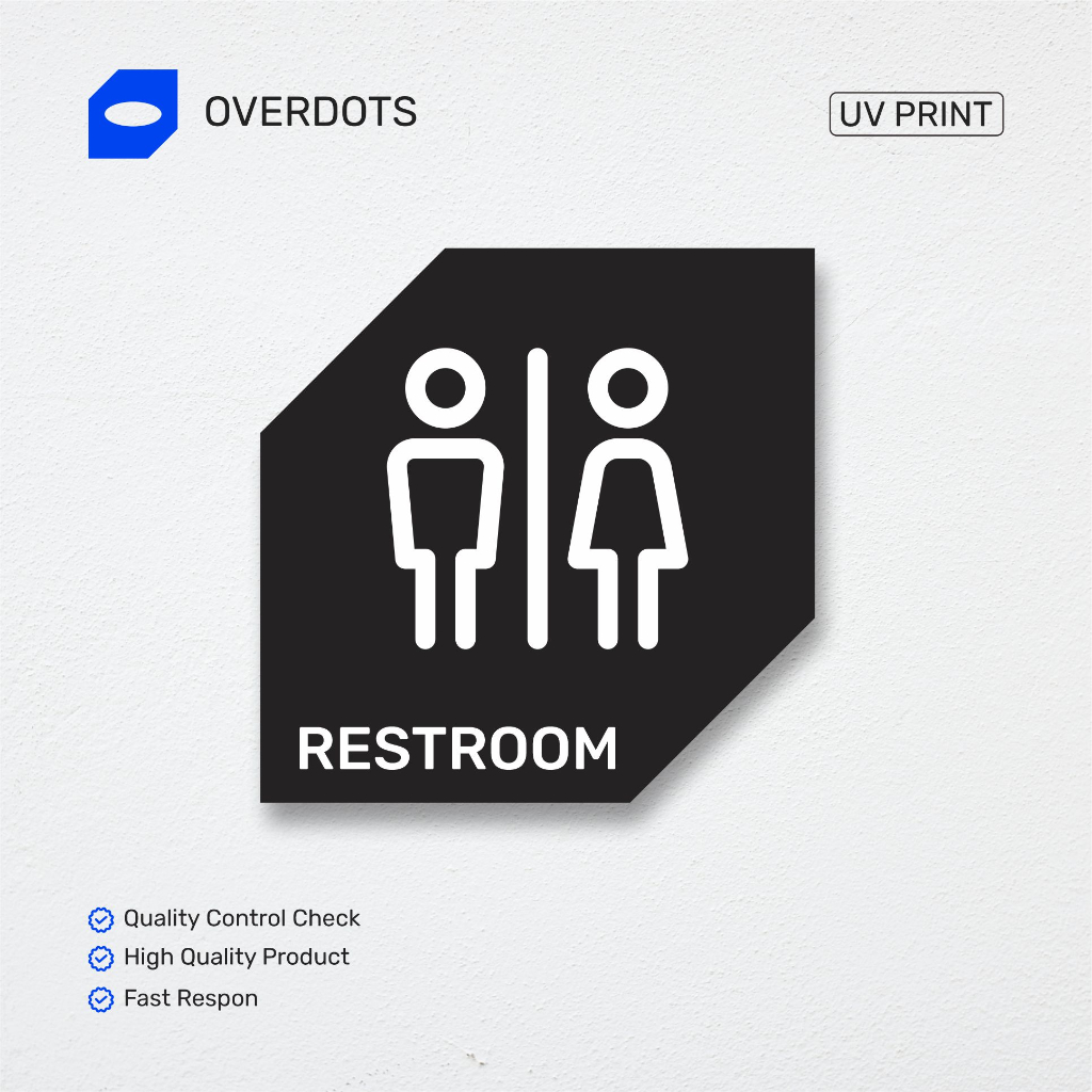 

Tulisan Restroom 2 Sign Board Akrilik Tempel Dinding Papan Acrylic | Custom Akrilik Print UV | Papan Tulisan Akrilik | Papan Petunjuk Arah
