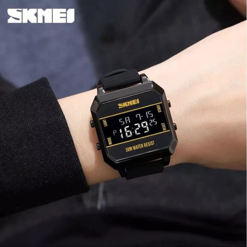 Jam Tangan Pria Wanita SKMEI 1848 Digital Tali Karet Tahan Air Gratis Baterai Gratis Kotak
