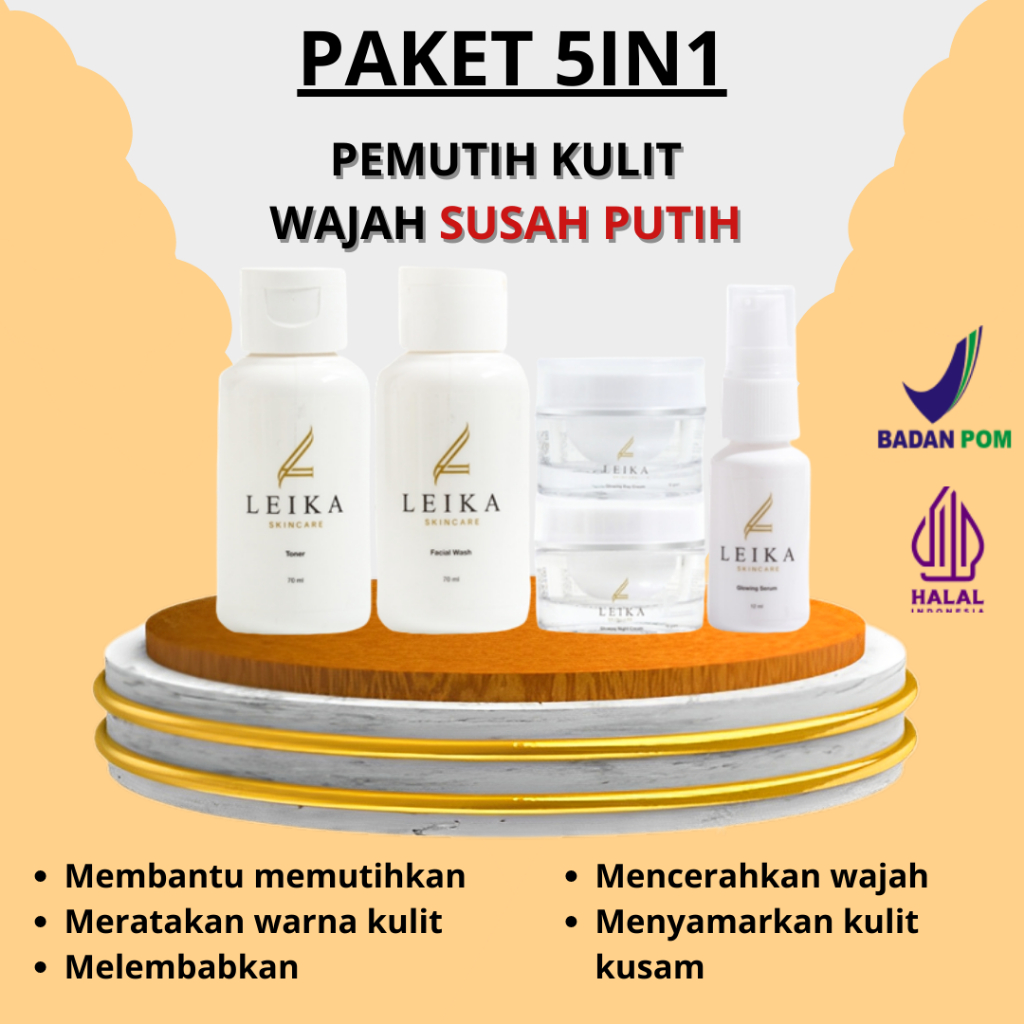Paket Pemutih Wajah Susah Putih Ampuh Pemutih wajah bpom ori cepat glowing Paket Lengkap pemutih waj