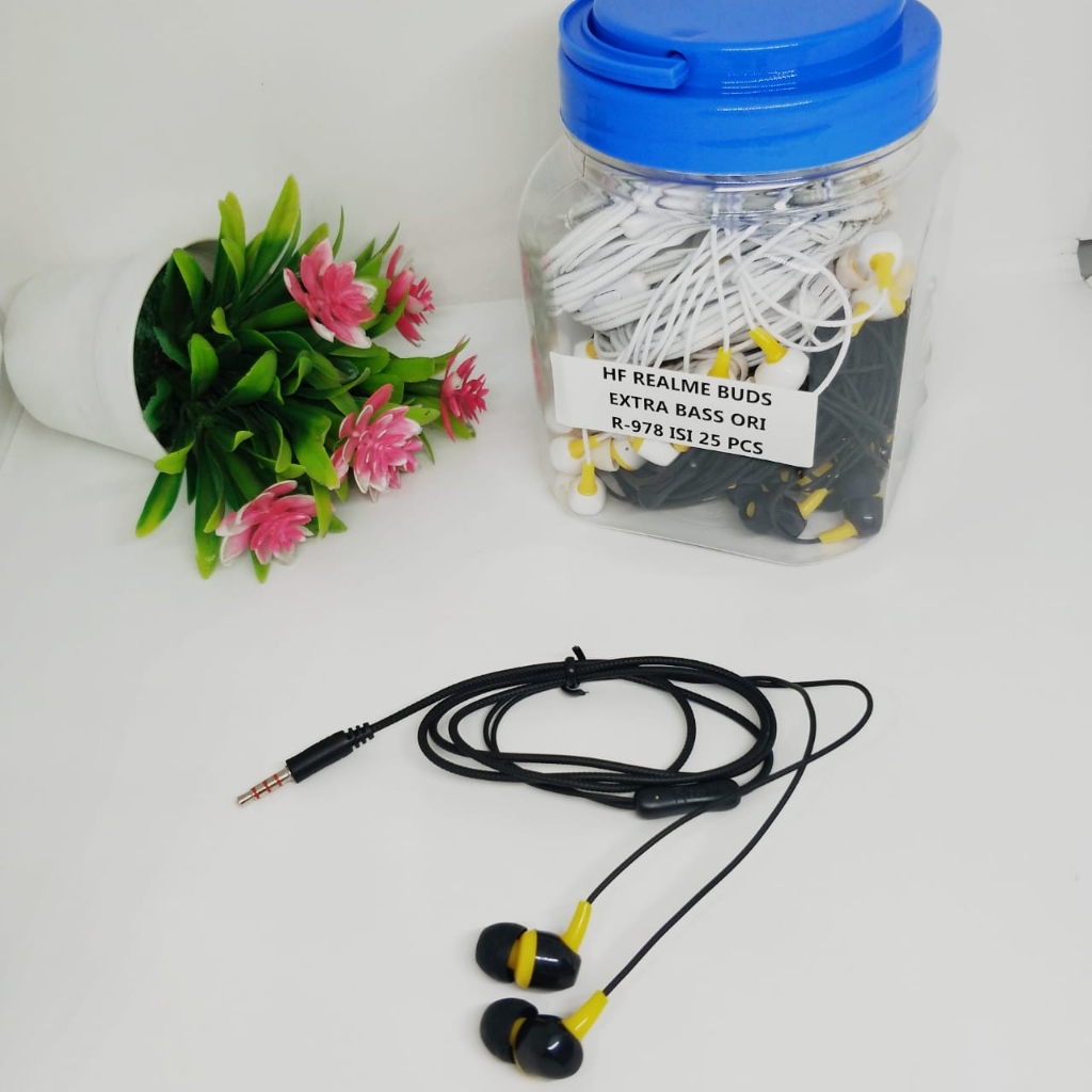 1TOPLES 25PCS Handsfree Earphone Headset Realme Suara Bagus REALME BUDS R978