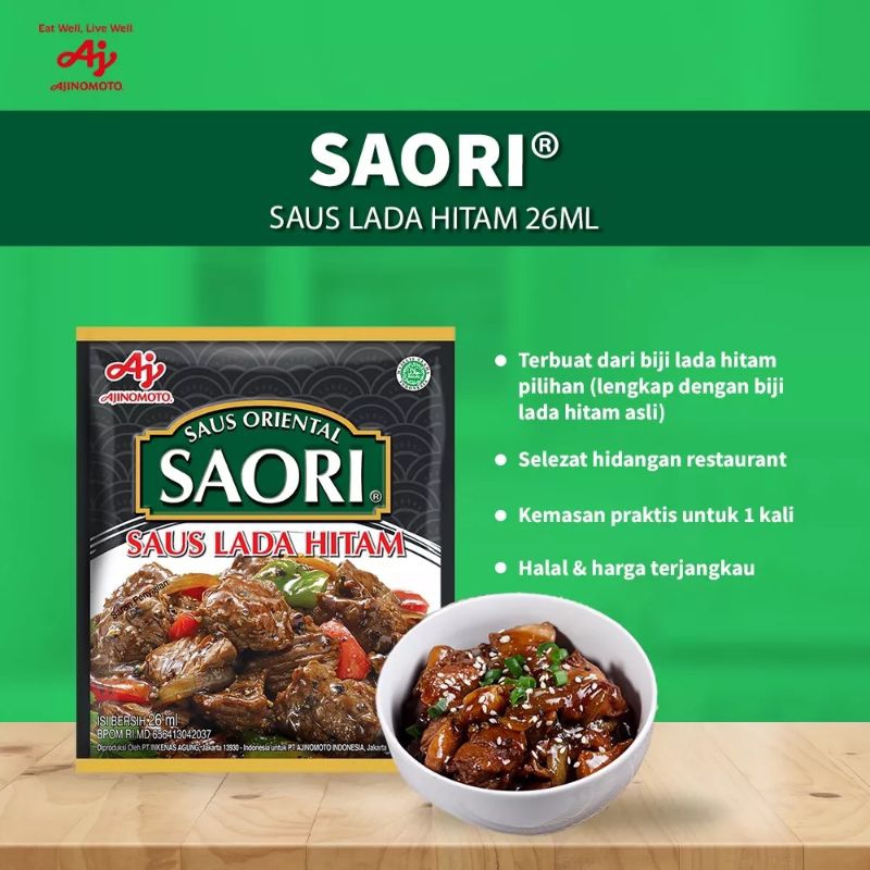 

SAORI Saus Lada Hitam Sachet 26ml