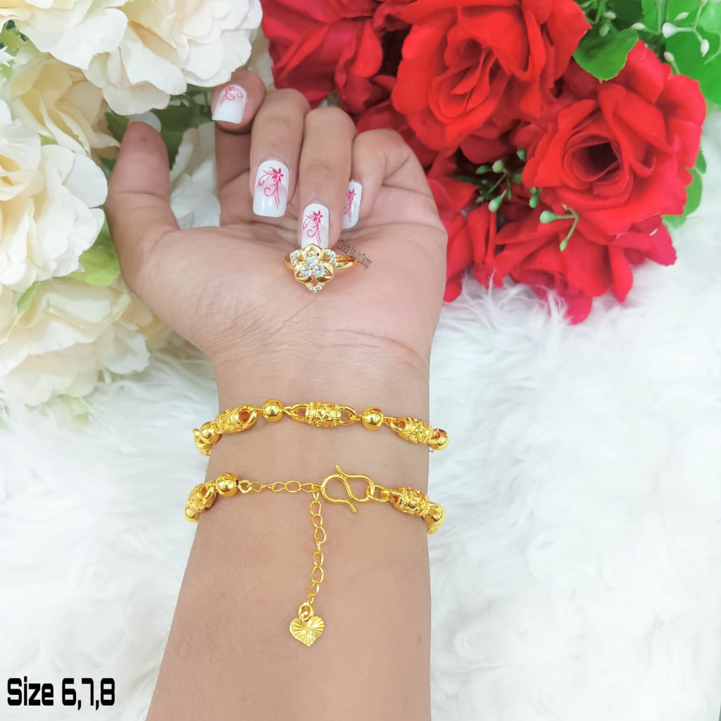 Set Gelang Bambu 24k Tren Fashion Elegan Anti Karat Anti Luntur