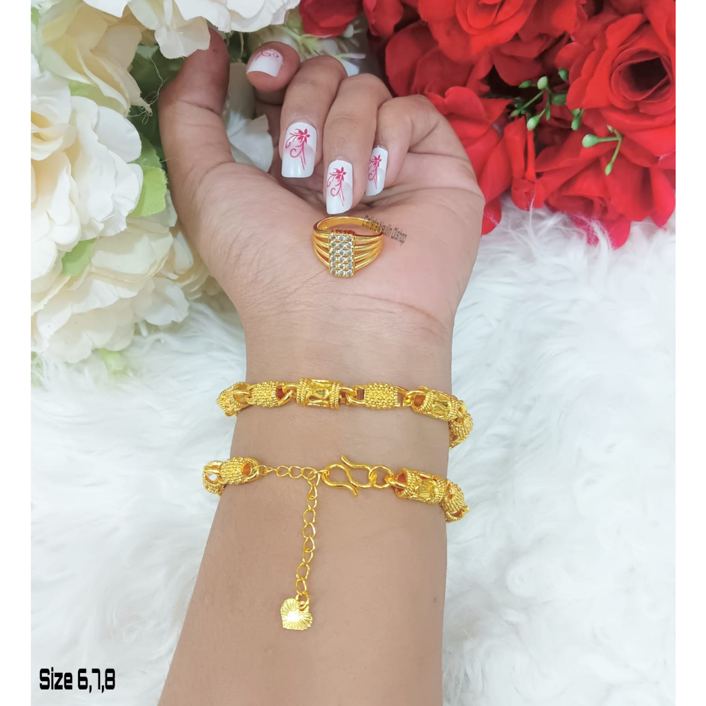 Set Gelang Bambu 24k Tren Fashion Elegan Anti Karat Anti Luntur