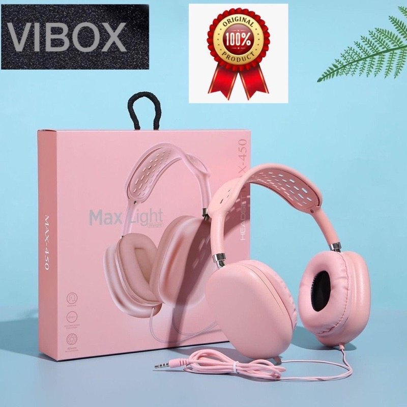 GROSIR HANDSFREE MACARON BANDO MAX 450 VIBOX EXTRABASS HEADPHONE BY SMOLL