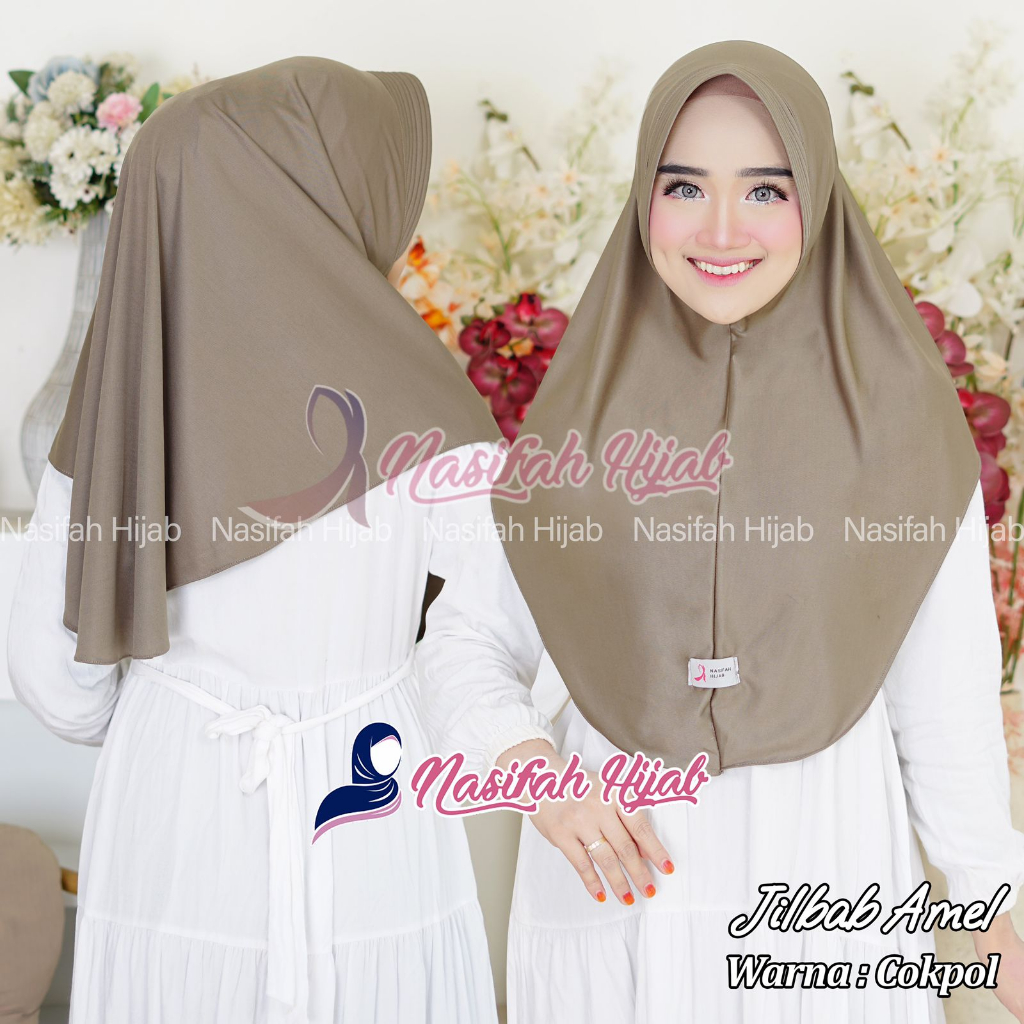 Jilbab AMEL Hyget L Hijab Instan  Standar Bergo Pet || Nasifahhijab2