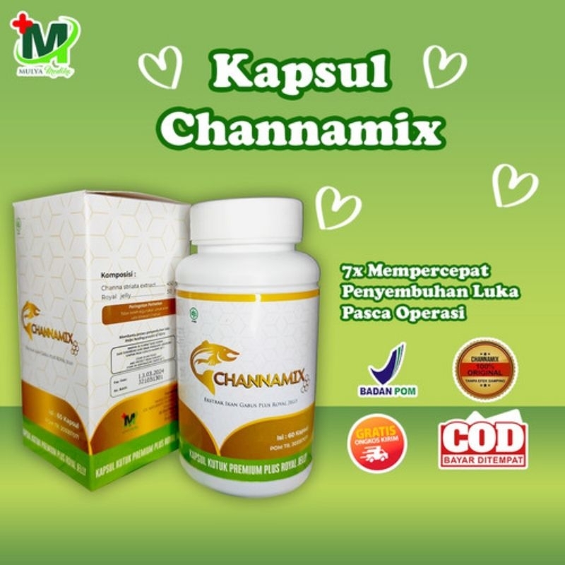 CHANNAMIX ASLI - KAPSUL KUTUK ASLI IKAN KUTUK MEMPERCEPAT PENYEMBUHAN LUKA CHANNMIX