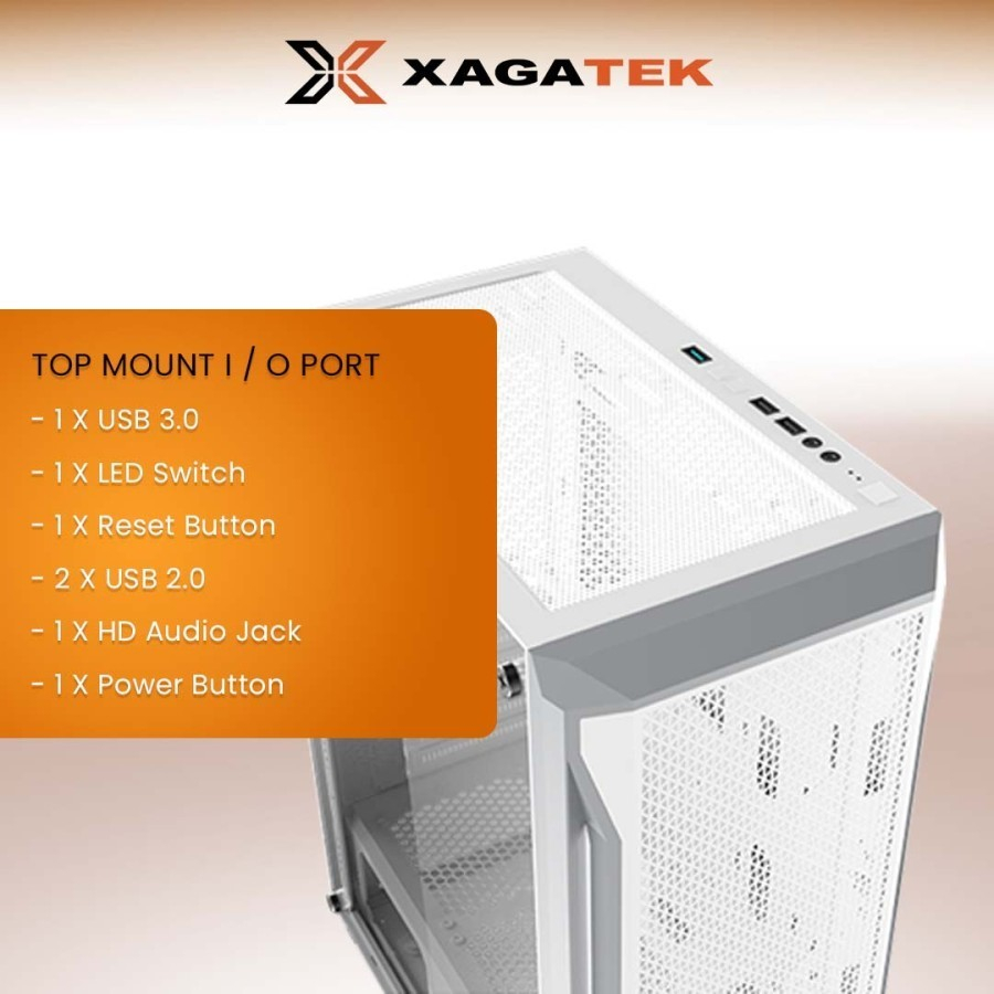 Casing Komputer Xagatek Gaming X Middle Tower include 4fan RGB / PC Case Gaming X