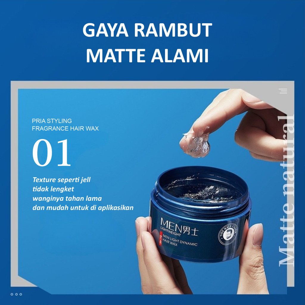 Penata Rambut Hair Wax Men Light Dynamic Hair Style Gel Clay Premium