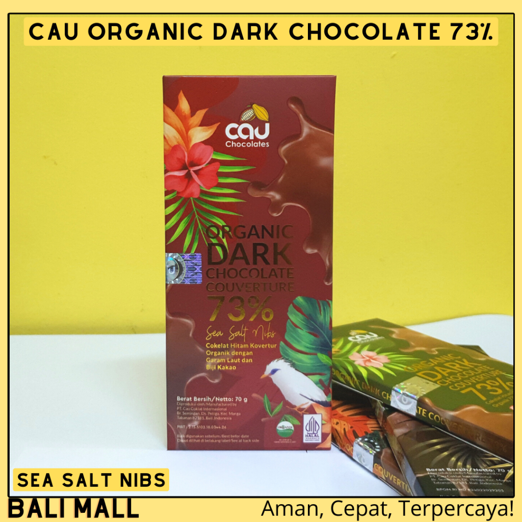 

Cau Chocolate Organic Dark Chocolate 73% Sea Salt Nibs