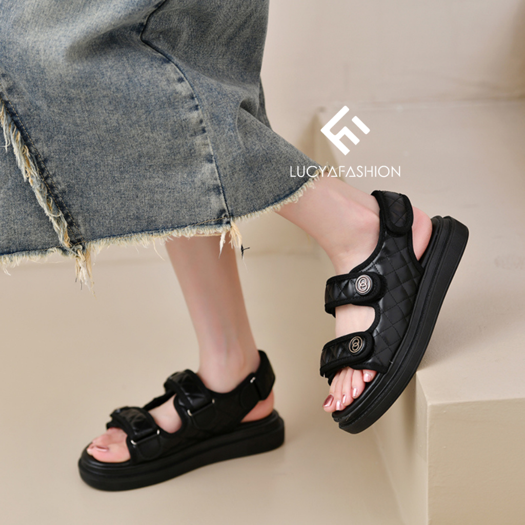 AGI5116 Sandal tali wanita import model wedges terbaru termurah 2strap cod jakarta