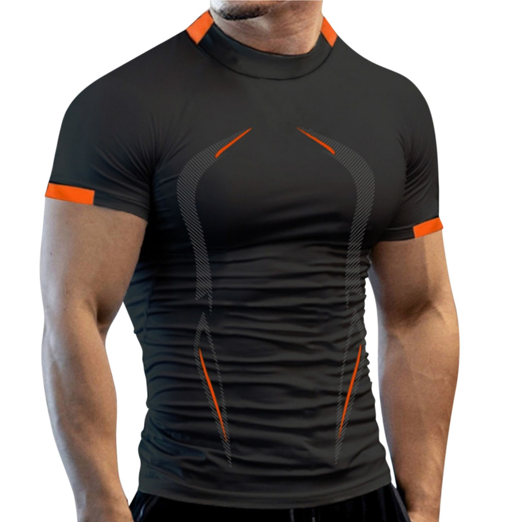 Baju Kaos Olahraga Gym Sport Breathable Quick Dry XL - ZT155 - Black