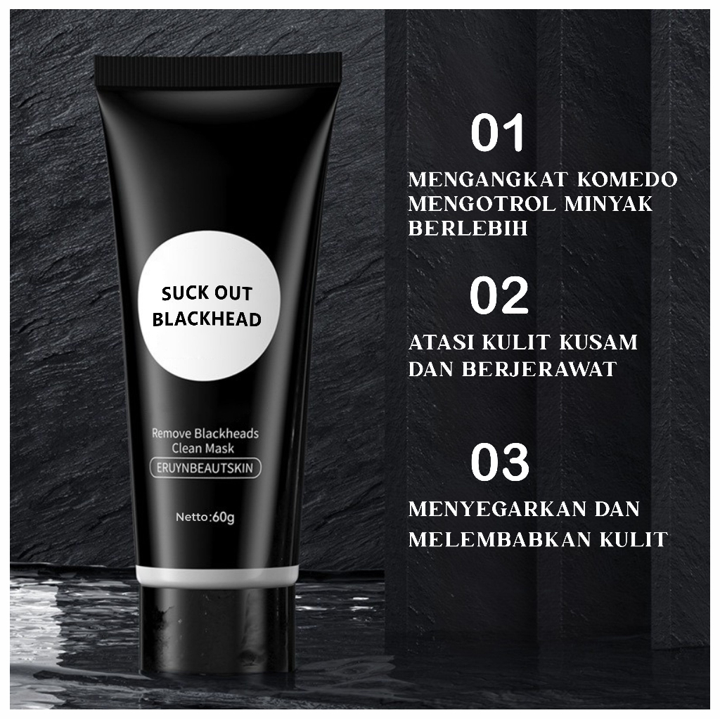 Masker Peel-Off Mengangkat Komedo Blackhead Mask Bamboo Charcoal 60 Gr