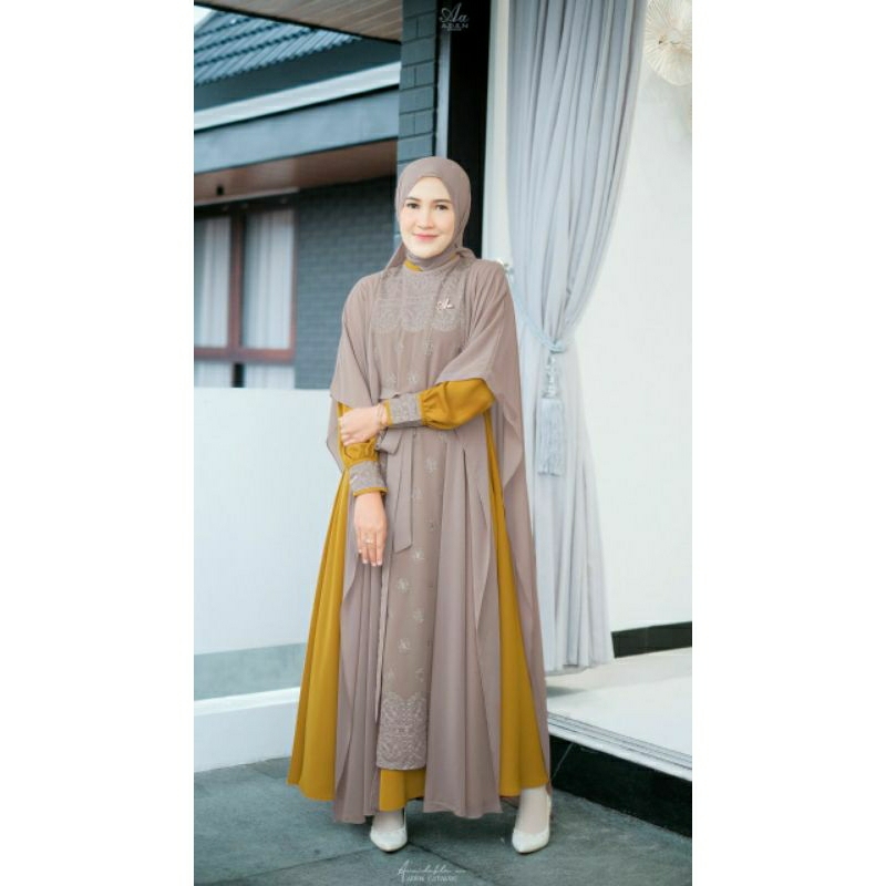 Gamis ADEN - Set Pasmina Jagat Ayu Sarimbit Series 2023 by @a.d.e.n_hijab