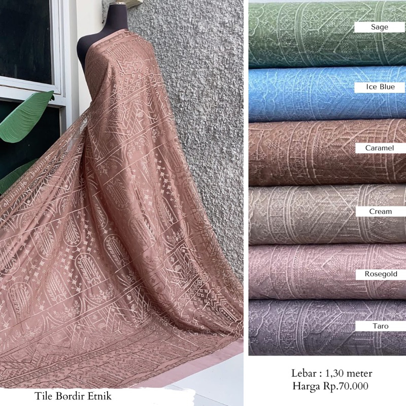 {LAGI BOOMING} TILE SAPTO / TILE BORDIR ETNIK / BRUKAT SAPTO (per 0,5 meter)