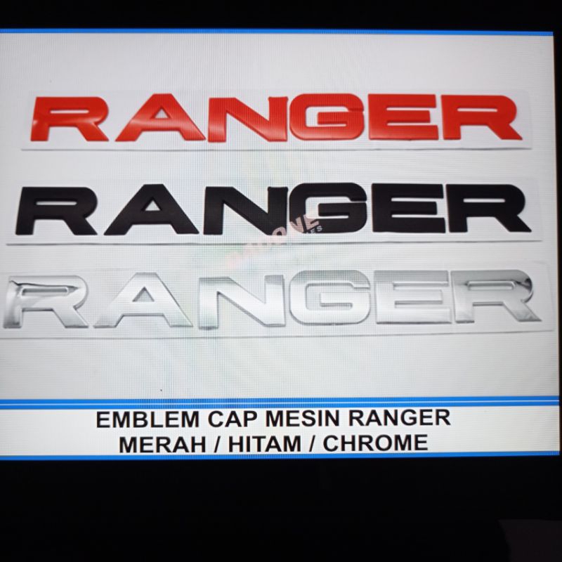 emblem depan kap mesin mobil ford ranger merah hitam silver