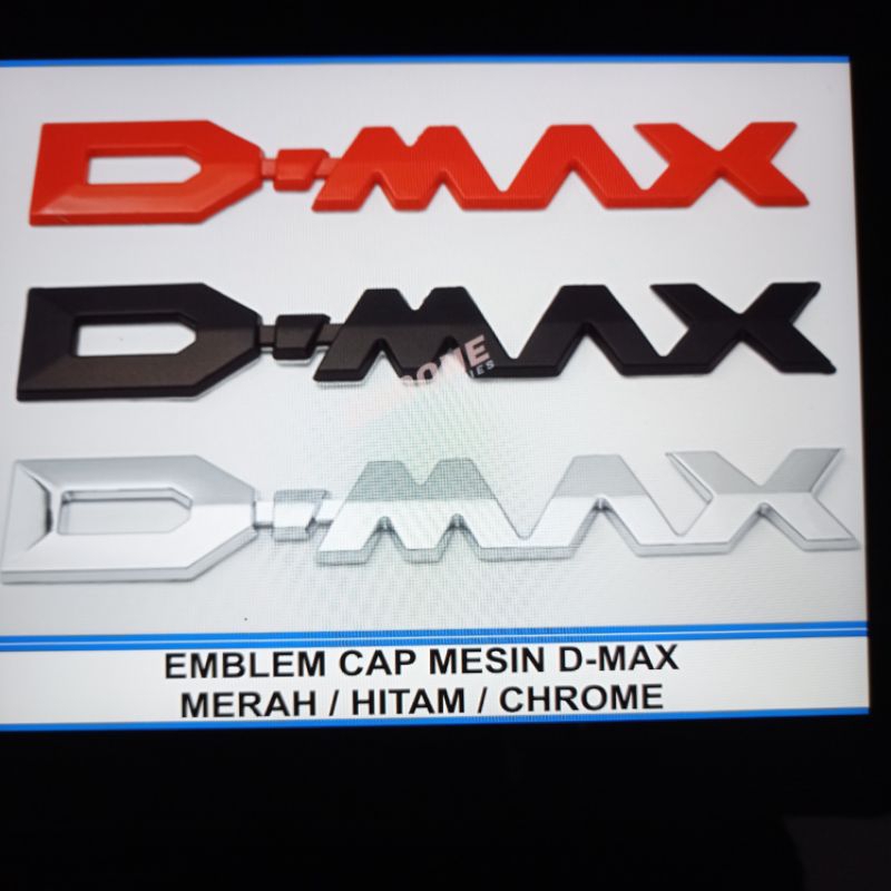 emblem depan kap mesin mobil d max merah hitam silver tempel