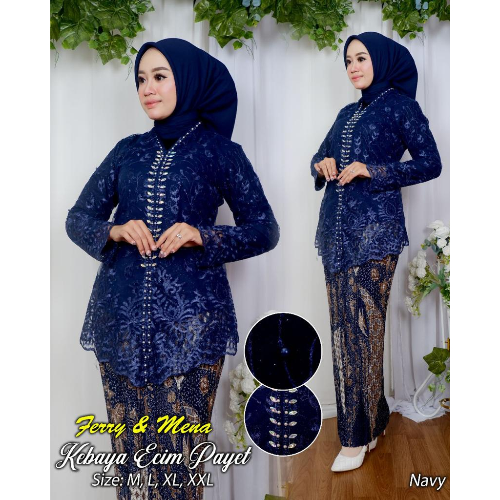 Set Kebaya Encim || Set Kebaya Payet Premium Full Tille Set Wisuda Terbaru ~ DVN STYLE