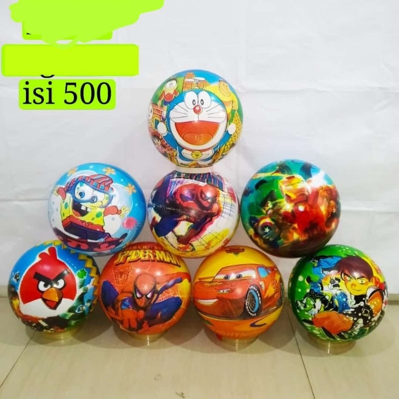 BOLA KARET KARAKTER MAINAN ANAK BOLA
