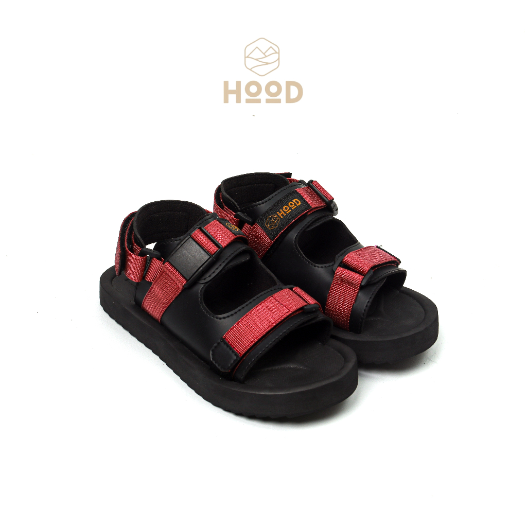 HOOD X HOODJAS Footwear - Sandal Gunung Traveling Anti Slip Anak Laki Laki Perempuan Unisex Maroon