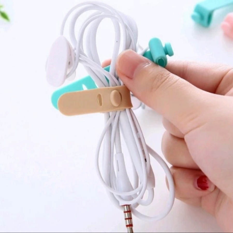 【GOGOMART】Pengikat Kabel Bahan Silikon / Penggulung Kabel Ties Tie Perapi Cabel Charger &amp; Eraphone