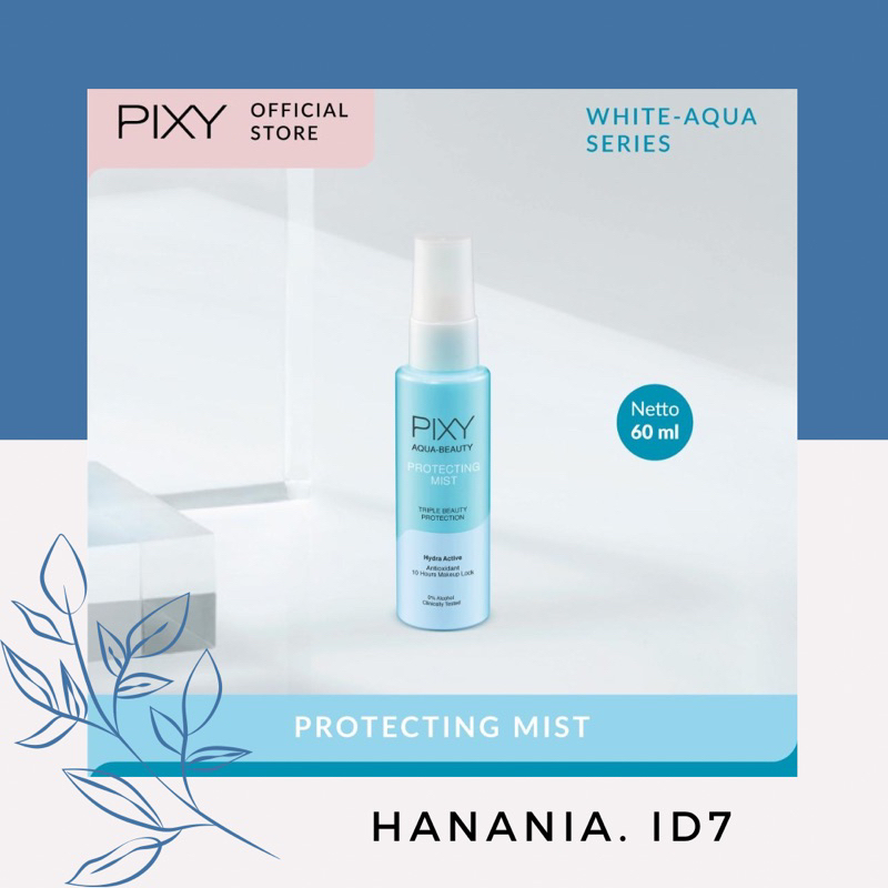 Pixy Aqua Beauty Protecting Mist (Biru) 60ml | Setting Spray/Face Mist/ Hydrating/Water Based